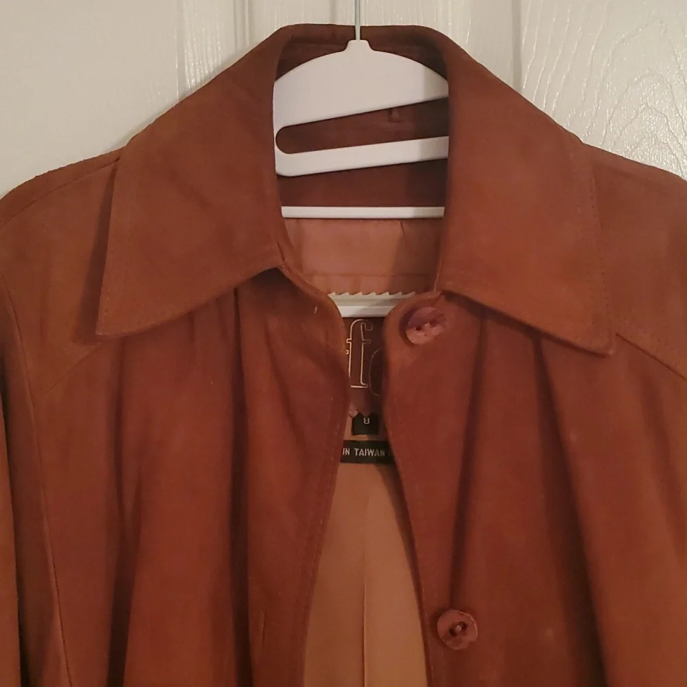 TFC Women's Belted Suede Trench Coat - Picture 6 of 16